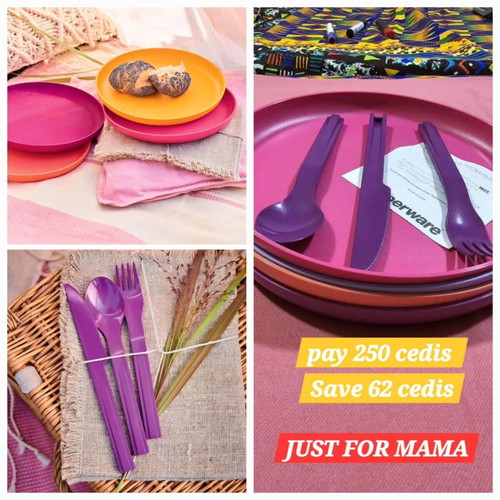 Tupperware cutlery set new, suitable for school and outdoor use