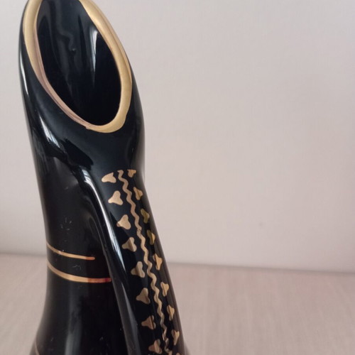 Vintage decorative vase with 24K gold ancient Greek motifs like new
