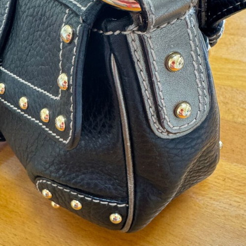 Dolce & Gabbana leather shoulder bag like new, black with gold details