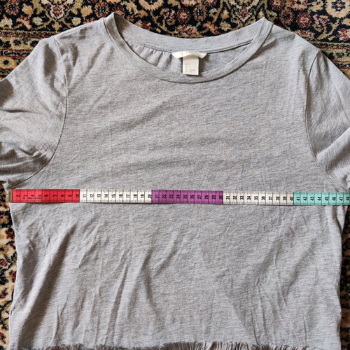 H&M Grey T-shirt with Decorative Fringes like new, Size S