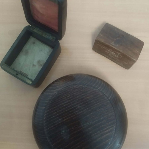 Wooden desk items used, set of 3 pieces