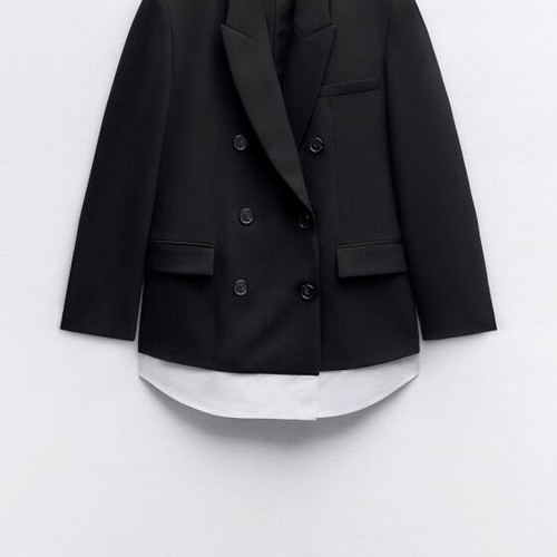 Zara oversized dress-jacket new, size small with medium fit, black-white