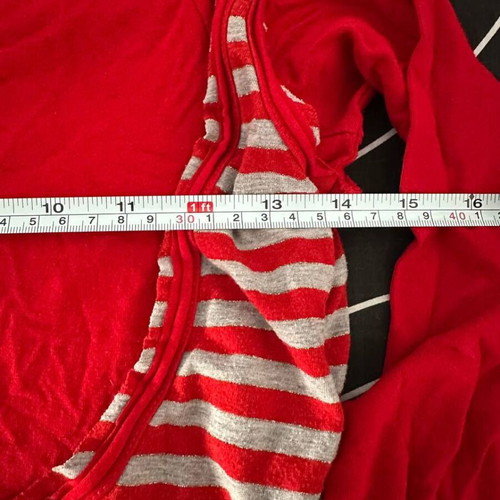 Women's double layered blouse used XS/S red striped casual street style
