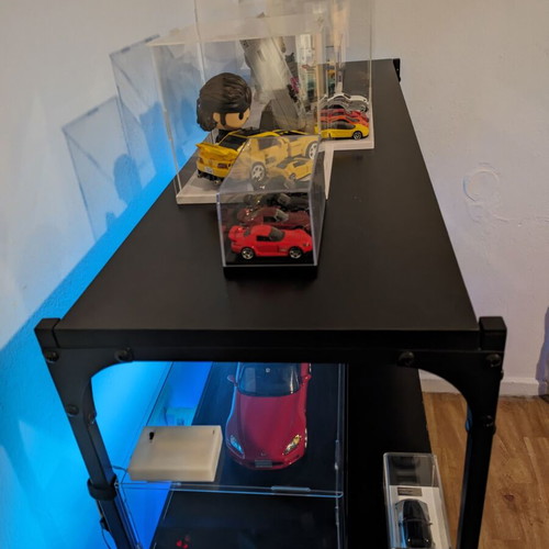 Black floor shelf 100 × 33 × 100 cm with 2 RGB LED strips