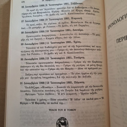 I. Metaxas Personal Diary World War I 1915-1920 Used