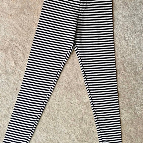 H&M striped leggings new, cotton, size 140 (9-10 years), black white
