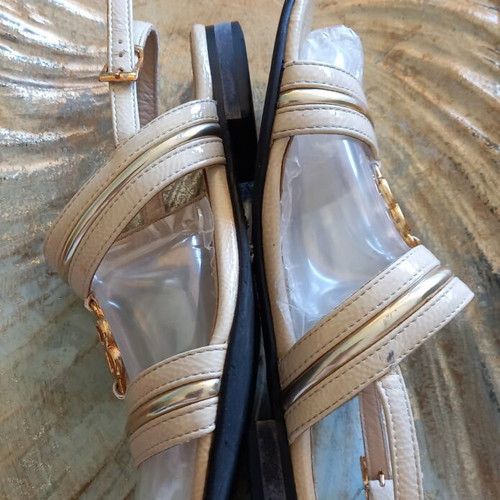 Anastazi Bournazos sandals size 36 used, beige, ankle strap, low heel
