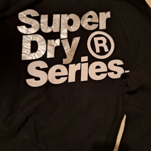 Superdry sweatshirt black XL like new with logos