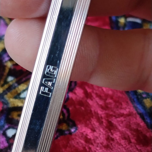 Vintage metal pen set used, 4-color FAG and Elite dual-tip