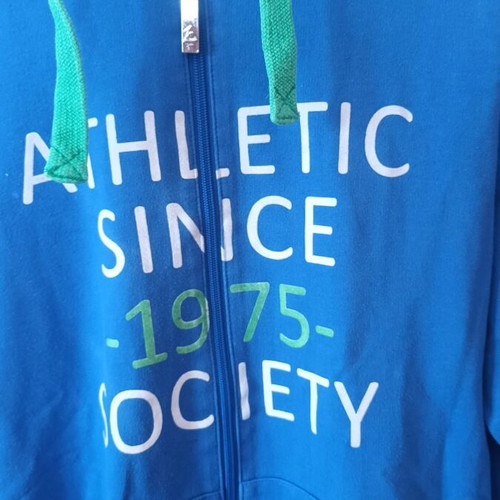 Hooded zipper sweatshirt used, blue, size M
