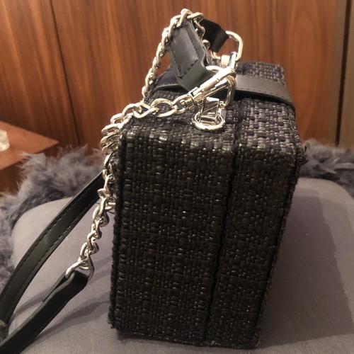 Zara rattan black crossbody bag used with chain