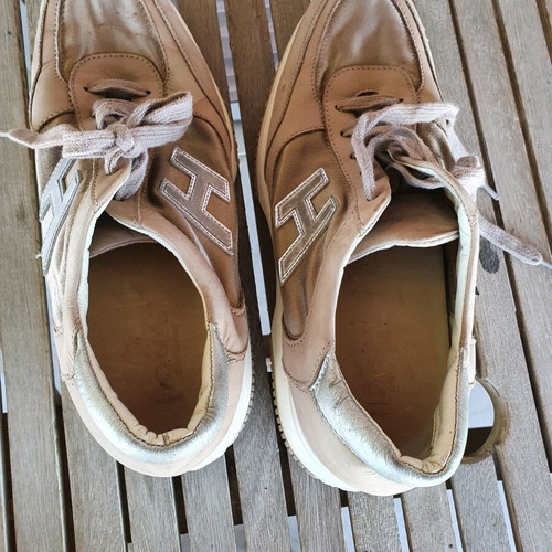 Hogan athletic shoes used, size 38.5, beige brown
