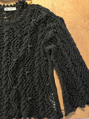 ZARA knitted perforated blouse