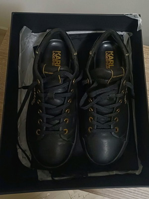 Karl Lagerfeld leather sneakers like new, size 39, black
