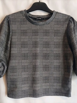 Pinkwoman blouse with puffed sleeves, like new, gray, size S