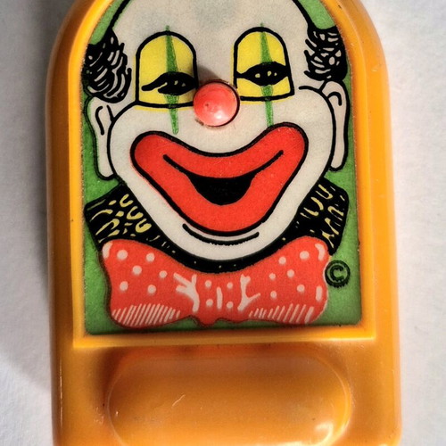 Laughing Clown keychain used, vintage electronic toy
