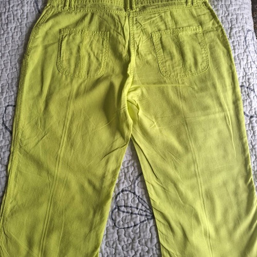 Lime capri crop pants Style like new, green and yellow