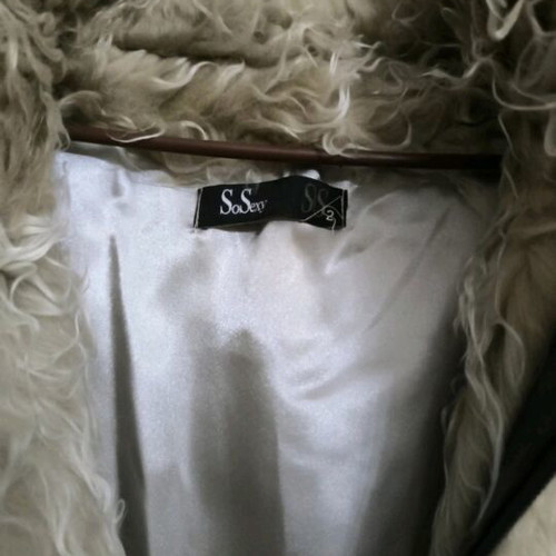Fur sleeveless vest beige brown soft new Greek product
