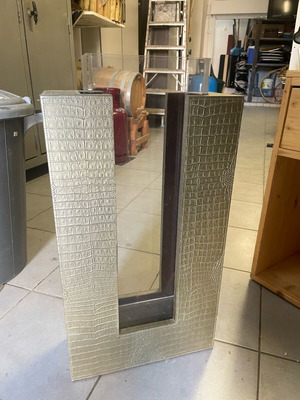 Decorative floor vase new with silver leather cover