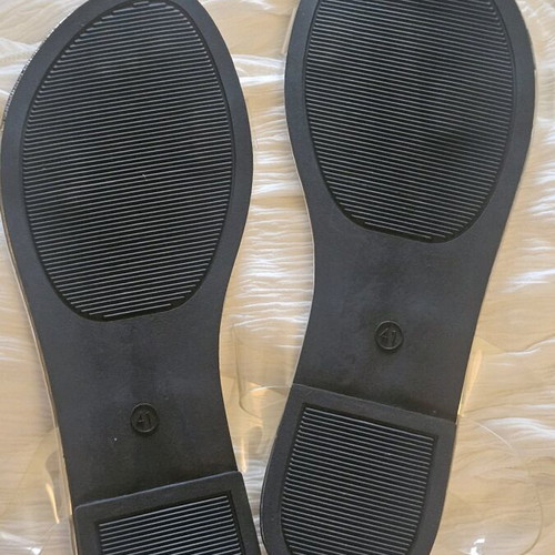 Sandals with transparent straps and stone, new, size 41, silver