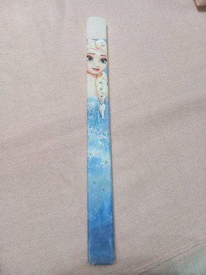 Handmade Elsa Frozen Candle new with decoupage and strass