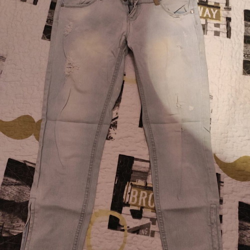 Strativarius women's jeans used, size 42, gray and blue