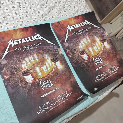 Metallica concert posters set new, Athens 33x48cm, 2 pieces