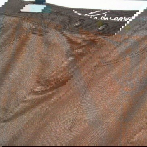 Ελαστική τζιν φούστα EDC by Esprit νέα, καφέ και χρυσή