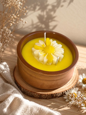Handmade soy candle with natural citronella scent like new