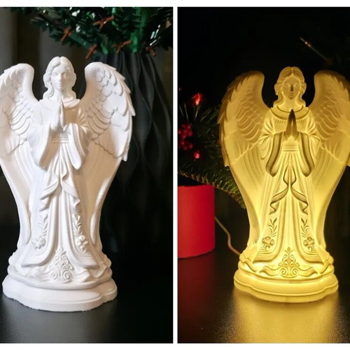Illuminated angel statue new with LED lighting