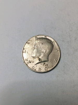 Half dollar coin 1980 used