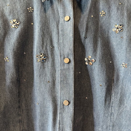 Denim shirt with rhinestones Aqua Jeans like new, size small
