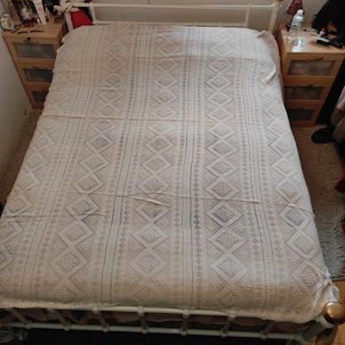 Handmade knitted bridal blankets used, set of 2 with free pillow cover