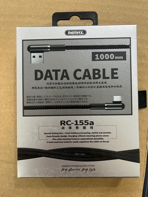 Remax RC-155A Type C data cable new, fast charging 3A 100 cm black