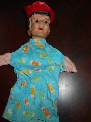 Puppet theater plastic figure used, size 28cm