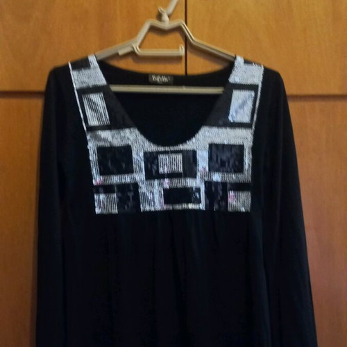Women's black blouse with rhinestones like new, size S
