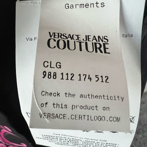 Versace Jeans Couture Shift dress new, black with print, size M