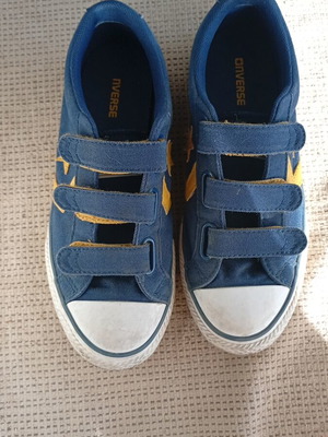 Converse παιδικά αθλητικά μεταχειρισμένα, μέγεθος 37, μπλε και κίτρινα