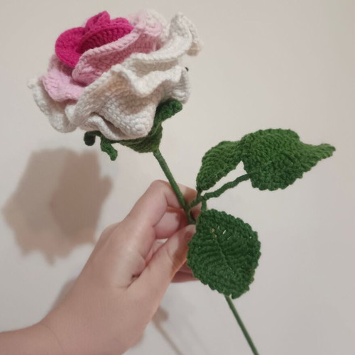 Knitted Rose New Handmade Large Decorative
