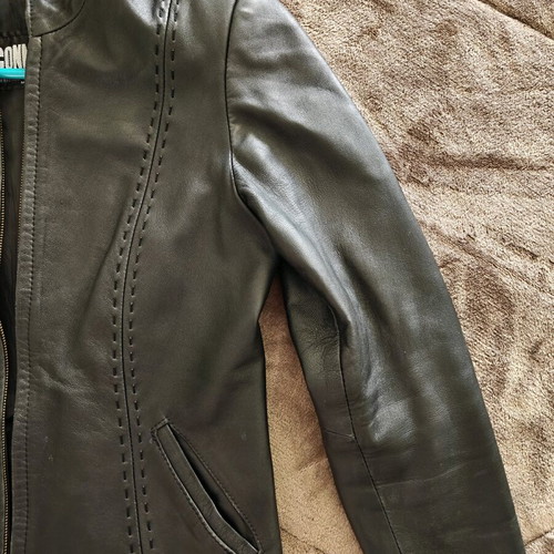 Leather jacket black used, size M