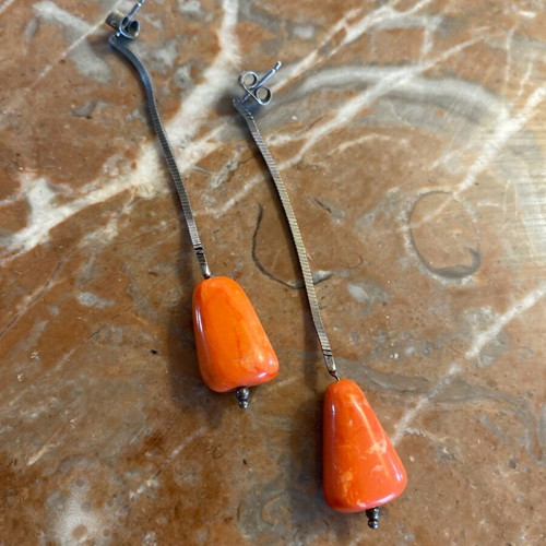 Coral earrings used, very good condition