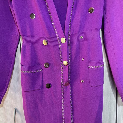 Andrei Volioti cardigan dress, fuchsia/magenta