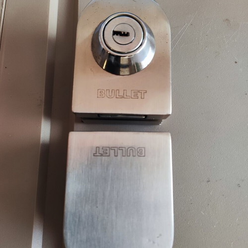 Bullet lock for glass door like new, complete with keys
