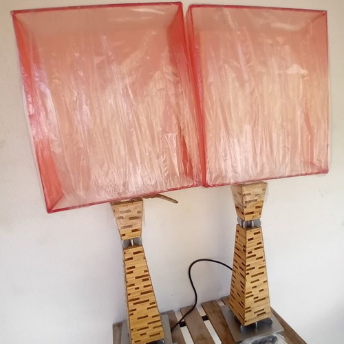 Floor lamps with orange shades, 86 cm, new, pack offer