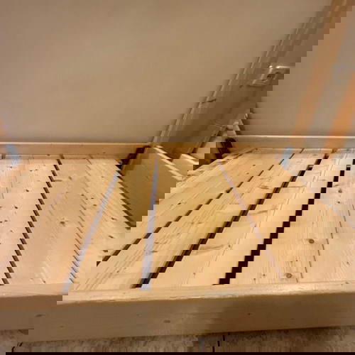 Κρεβάτι Montessori 140x70 με μεταχειρισμένο στρώμα Cocomat Skiouros και κάλυμμα