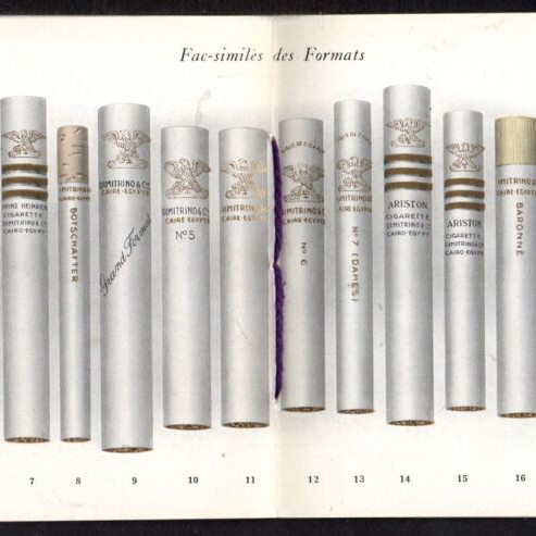 Dimitrino Cigarette Price List 1910 like new, Cairo