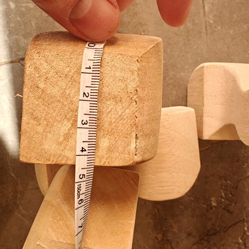 Solid wood furniture legs set of 4, raw, height 11.5 cm
