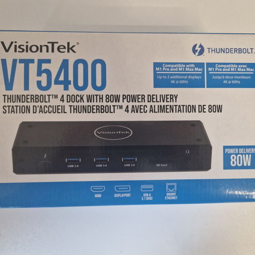 VisionTek VT5400 Thunderbolt 4 docking station like new, black
