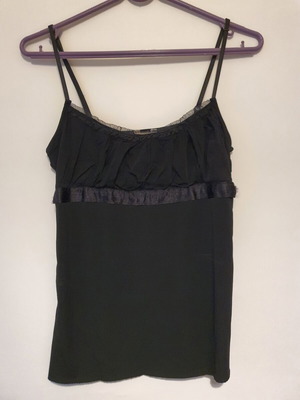 Black camisole top like new with front design and adjustable straps
