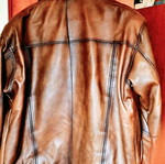 Men's autumn leather jacket size L with leather cap Alta Moda like new